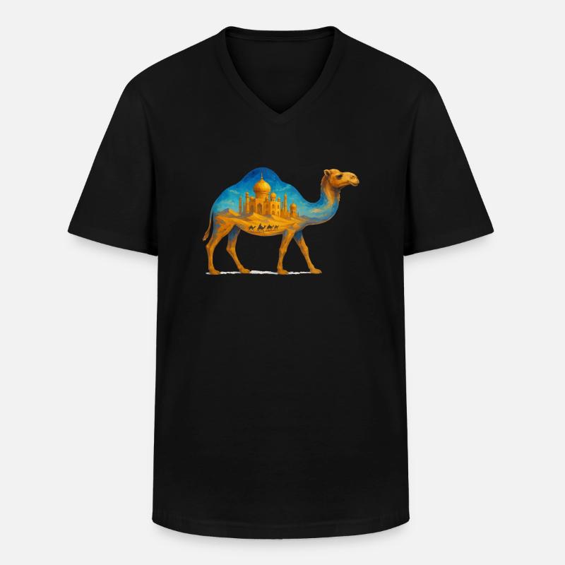 kamel wueste palast - Männer-T-Shirt mit V-Ausschnitt - Schwarz