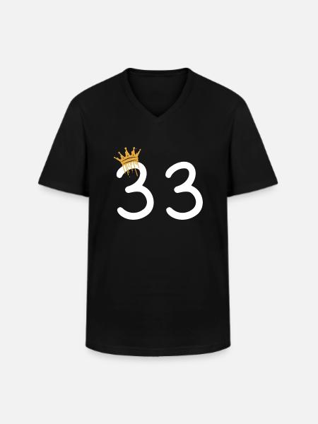 33 - T-shirt col V Homme - noir