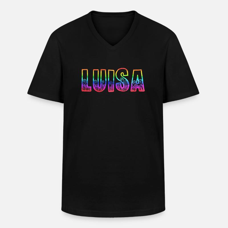 luisa rs regenbogen - Männer-T-Shirt mit V-Ausschnitt - Schwarz