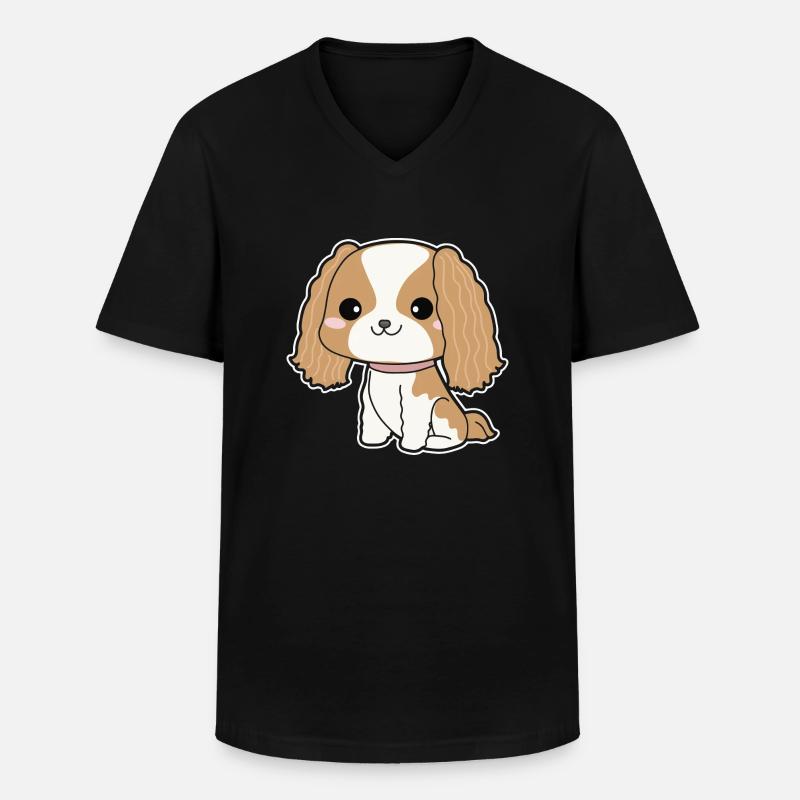 Cavalier King Charles Spaniel - Männer-T-Shirt mit V-Ausschnitt - Schwarz