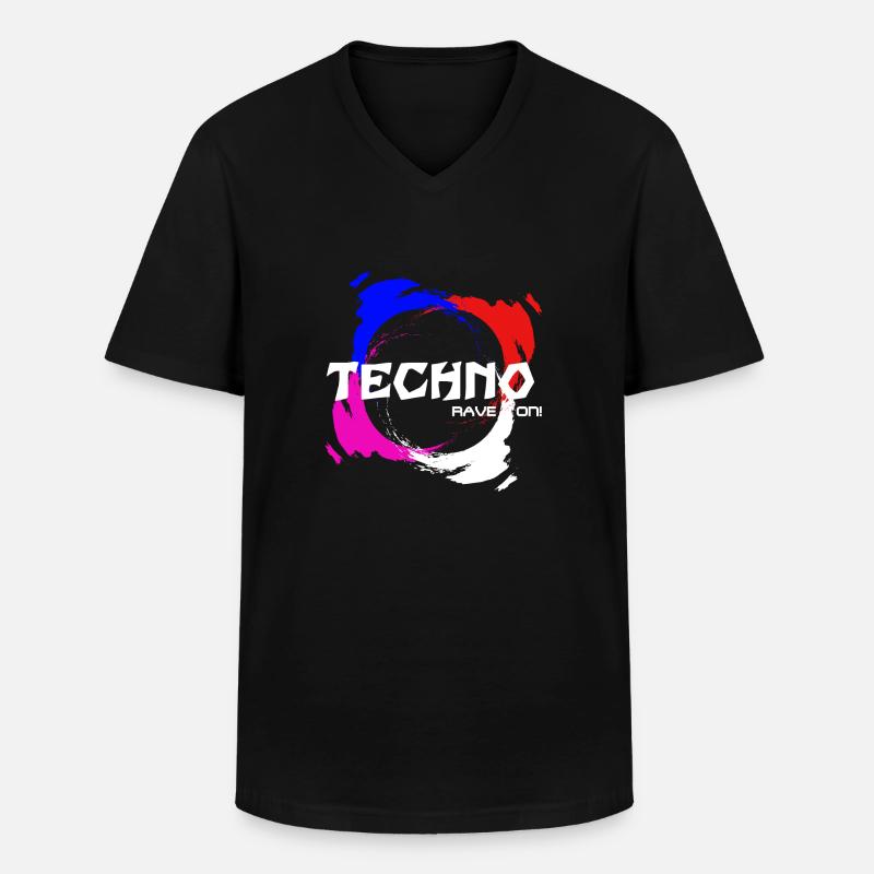 Rave On! - Männer-T-Shirt mit V-Ausschnitt - Schwarz