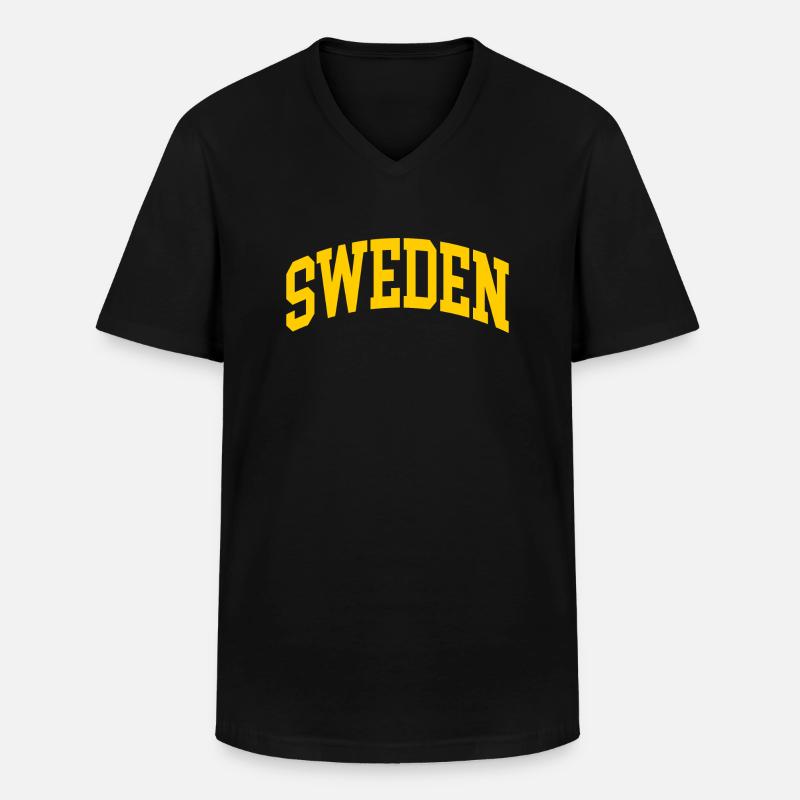 schweden - Männer-T-Shirt mit V-Ausschnitt - Schwarz