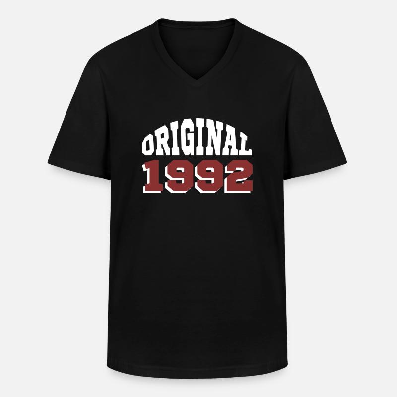 Original 1992 - Männer-T-Shirt mit V-Ausschnitt - Schwarz