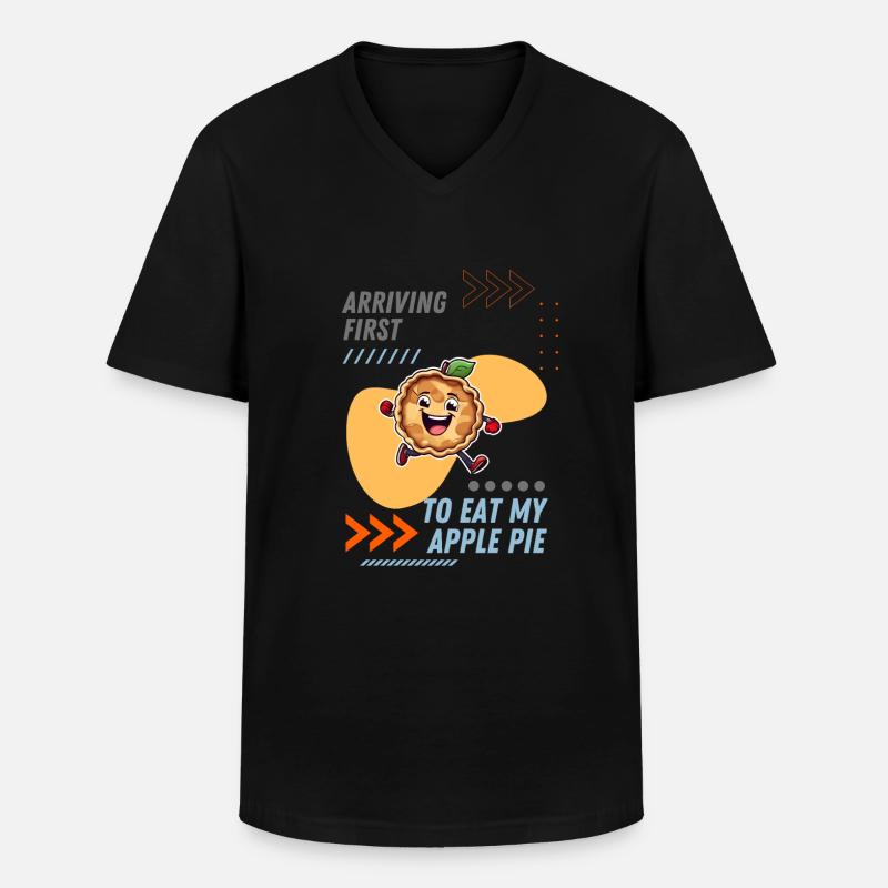 Apfelkuchen-Zeichnung - Männer-T-Shirt mit V-Ausschnitt - Schwarz