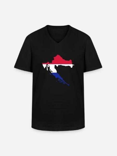 Kroatien - Männer-T-Shirt mit V-Ausschnitt - Schwarz