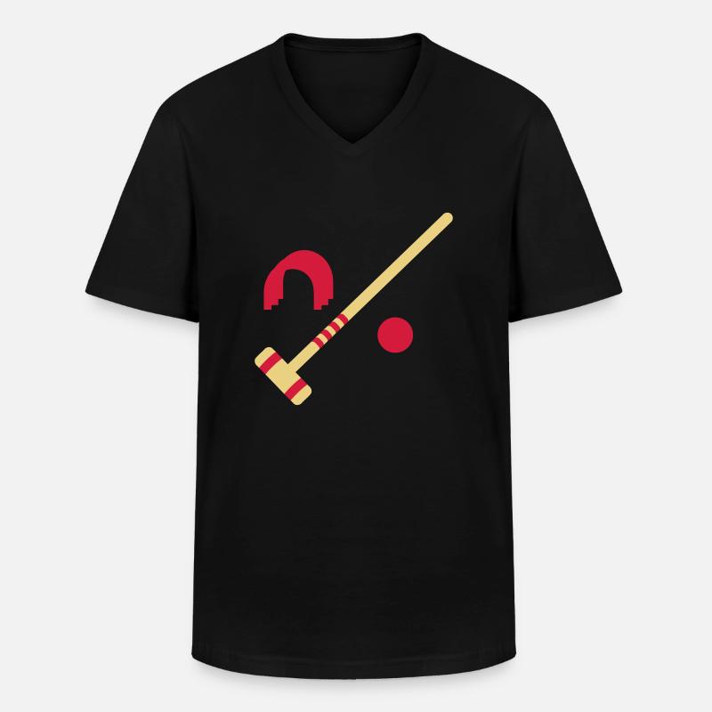 Krocket - Männer-T-Shirt mit V-Ausschnitt - Schwarz