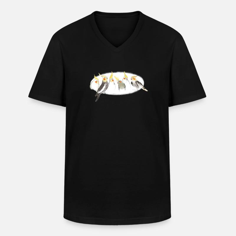 Nymphensittiche - Männer-T-Shirt mit V-Ausschnitt - Schwarz