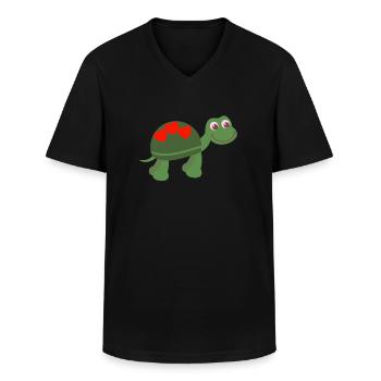 Tortue - T-shirt col V Homme - noir - Devant - AI Model Male 178 dark (178cm)