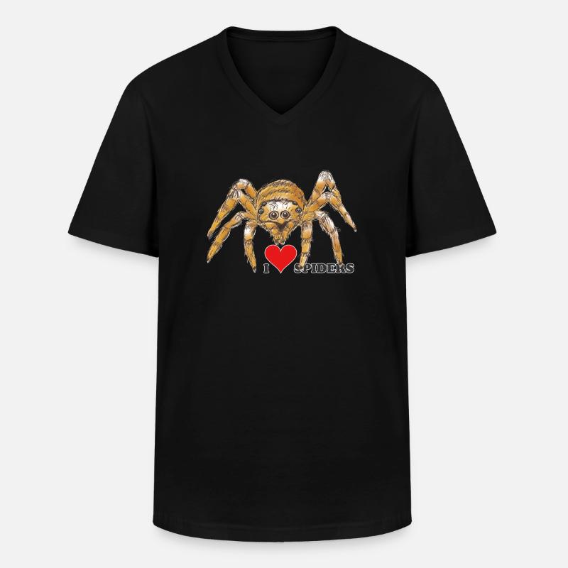 Spinne, Halloween, Arachnophobie, Monster - Männer-T-Shirt mit V-Ausschnitt - Schwarz