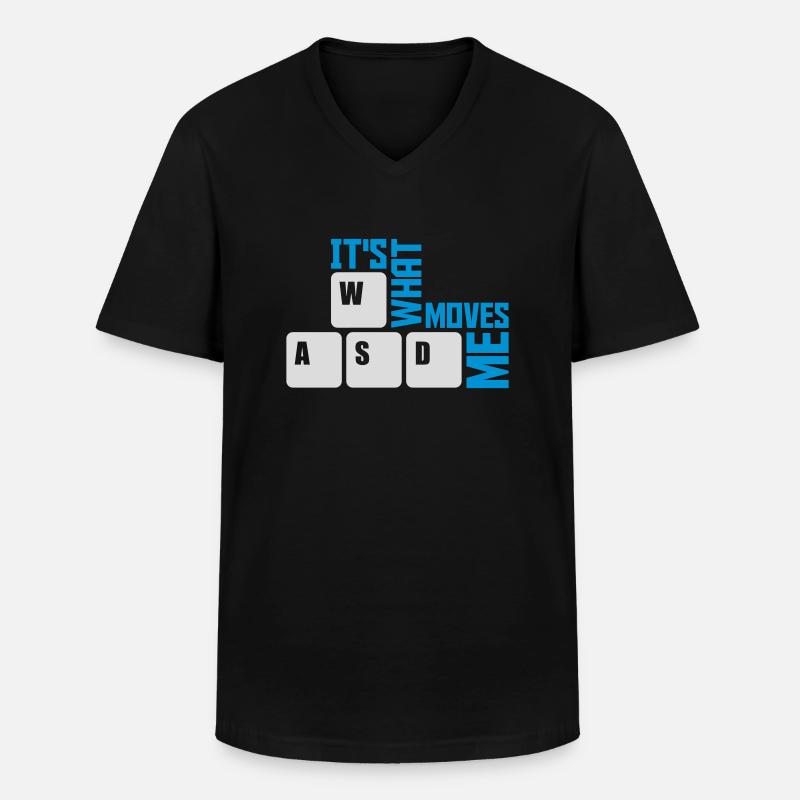 its what moves me - Männer-T-Shirt mit V-Ausschnitt - Schwarz