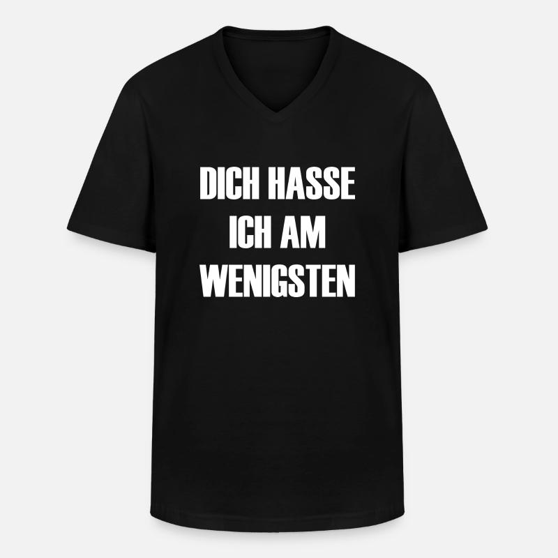dich hasse ich am wenigsten - Männer-T-Shirt mit V-Ausschnitt - Schwarz