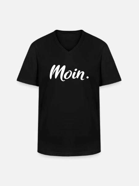 Moin. White - Männer-T-Shirt mit V-Ausschnitt - Schwarz