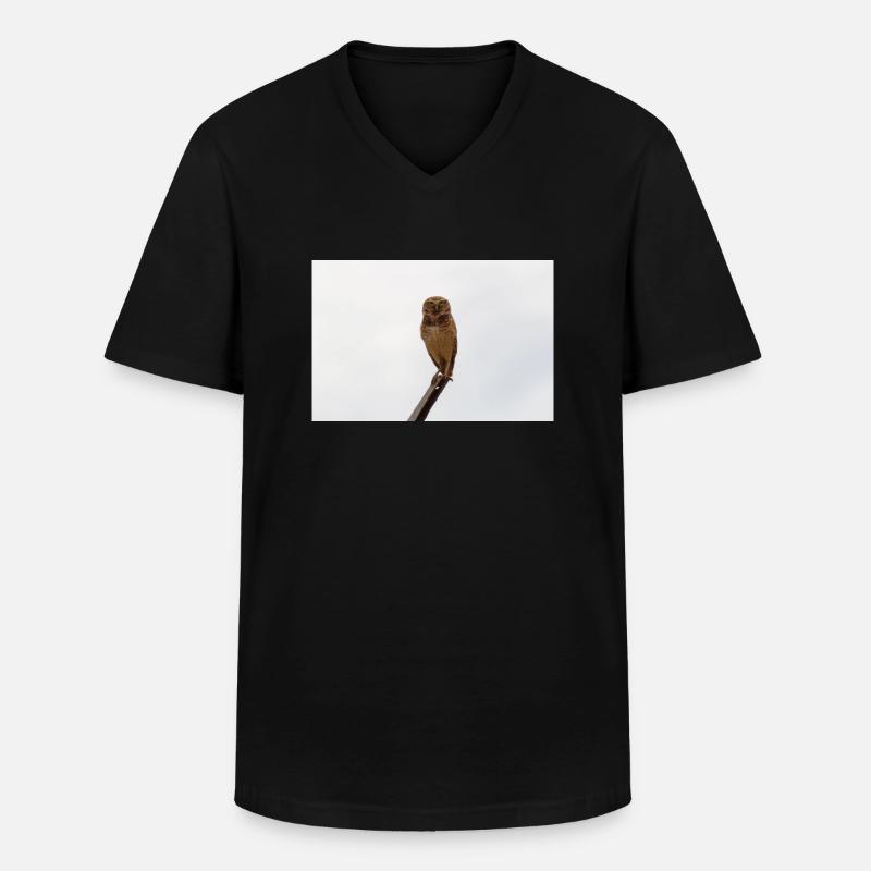 Die Eule - Männer-T-Shirt mit V-Ausschnitt - Schwarz