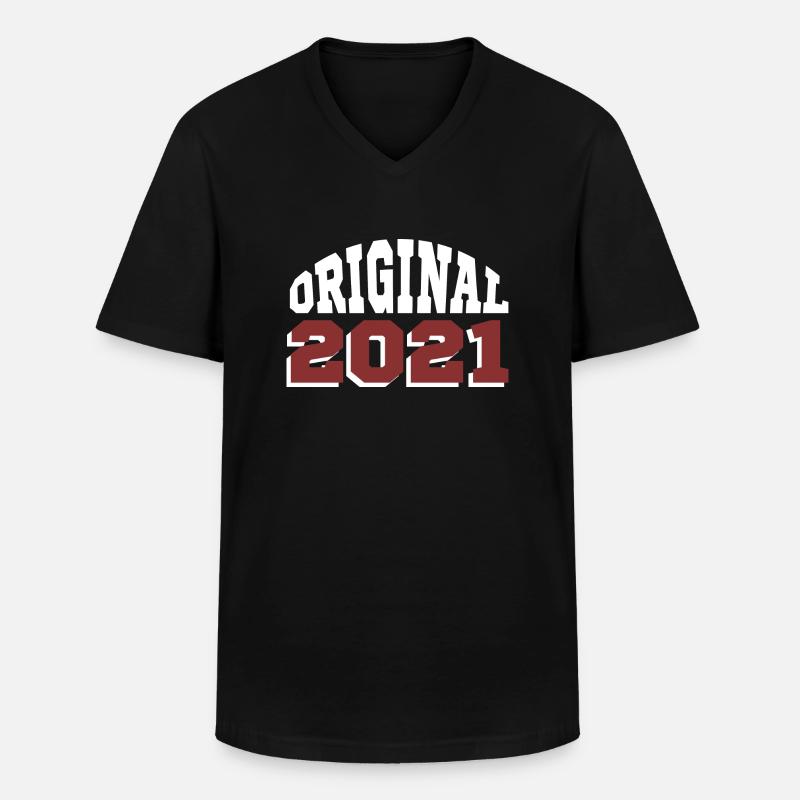 Ursprünglich: 2021 - Männer-T-Shirt mit V-Ausschnitt - Schwarz