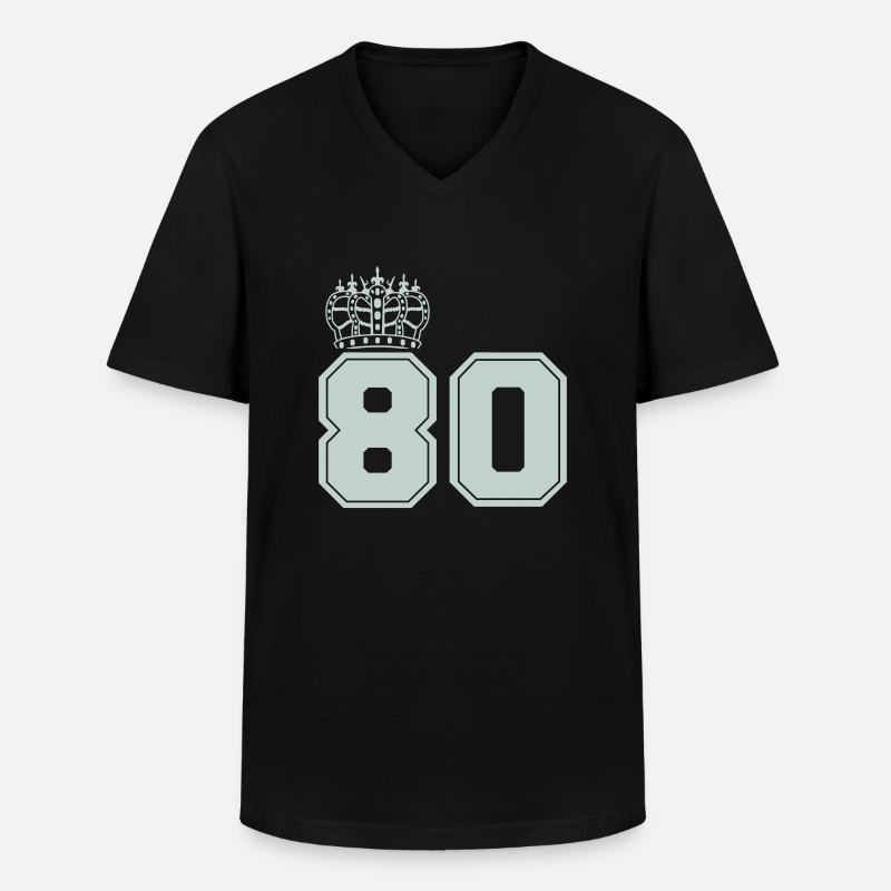 80 king - Männer-T-Shirt mit V-Ausschnitt - Schwarz