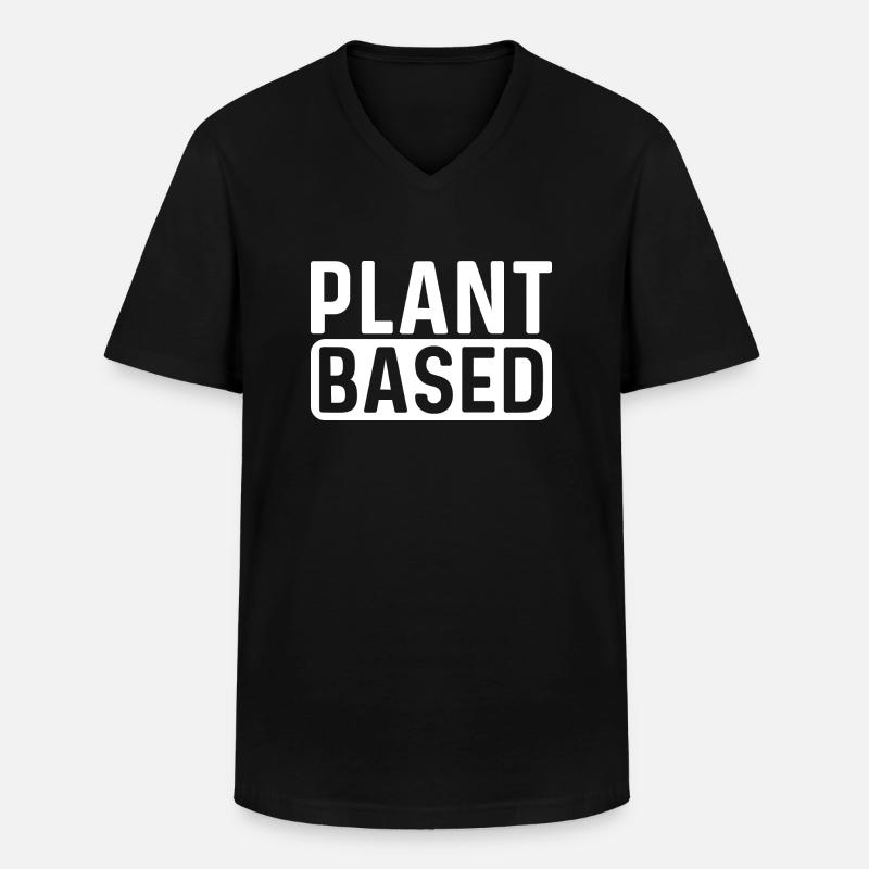 Plant based - Männer-T-Shirt mit V-Ausschnitt - Schwarz