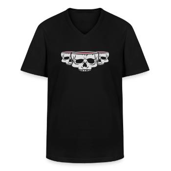 Horror Team Mug Skull - T-shirt col V Homme - noir - Devant - AI Model Male 178 dark (178cm)