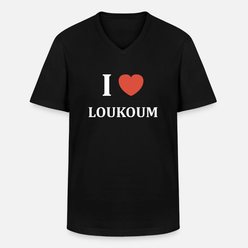 Ich liebe Loukoum - Männer-T-Shirt mit V-Ausschnitt - Schwarz