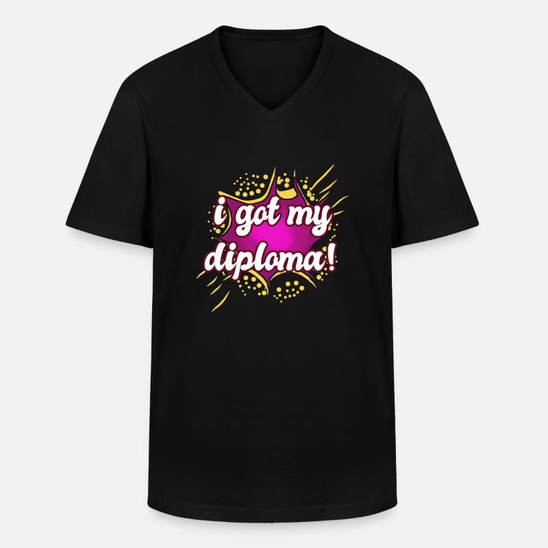Abschlussfeier - Diplom - Männer-T-Shirt mit V-Ausschnitt - Schwarz