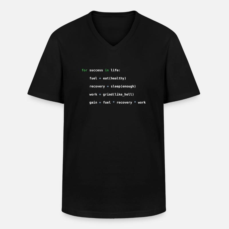 Codice Python, successo, macinazione, programmazione - Maglietta da uomo classica con scollo a V - nero