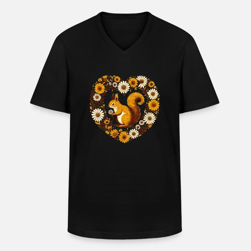 Eichhörnchen - Männer-T-Shirt mit V-Ausschnitt - Schwarz