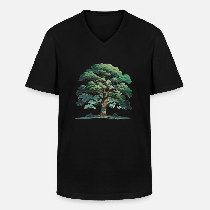Baum-Umarmer - Männer-T-Shirt mit V-Ausschnitt - Schwarz