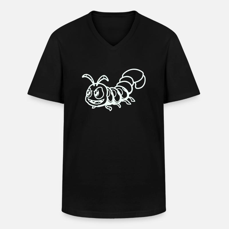 tausendfüßler comic - Männer-T-Shirt mit V-Ausschnitt - Schwarz