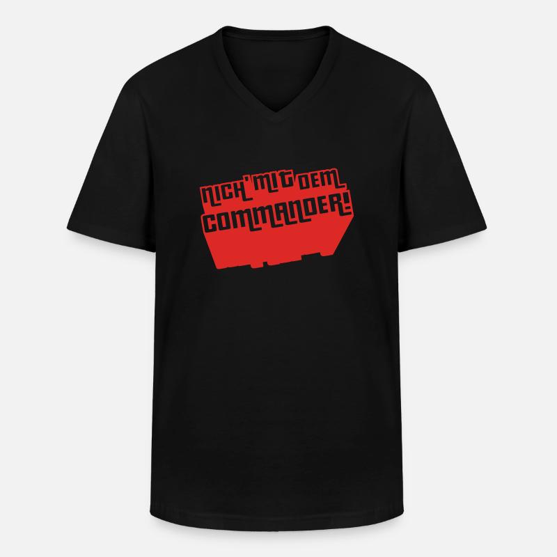 Nich' mit dem Commander! - Männer-T-Shirt mit V-Ausschnitt - Schwarz