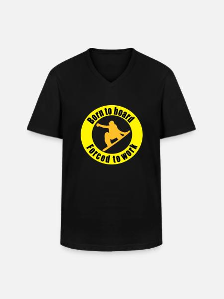 snowboard - T-shirt col V Homme - noir