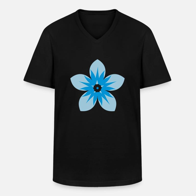 Blume V2 - Männer-T-Shirt mit V-Ausschnitt - Schwarz