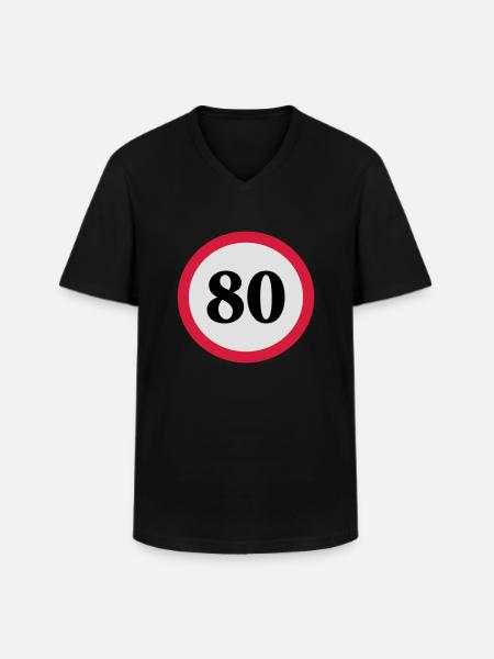 geschwindigkeitstafel_80 - Männer-T-Shirt mit V-Ausschnitt - Schwarz