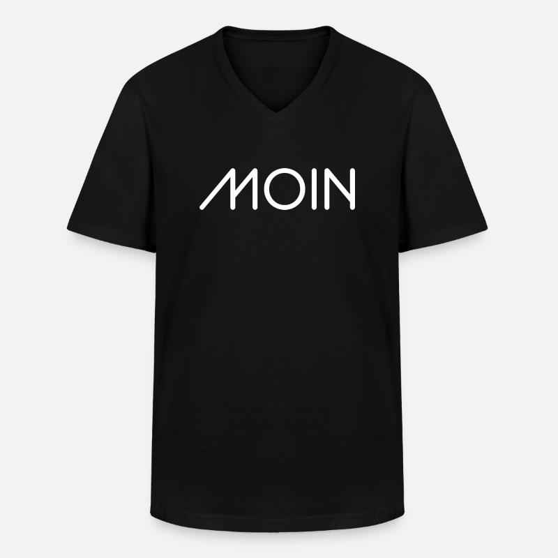 Moin Alpha white - Männer-T-Shirt mit V-Ausschnitt - Schwarz