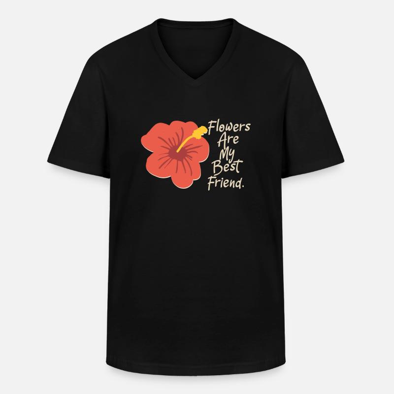 Blumen - Beste Freunde - Männer-T-Shirt mit V-Ausschnitt - Schwarz