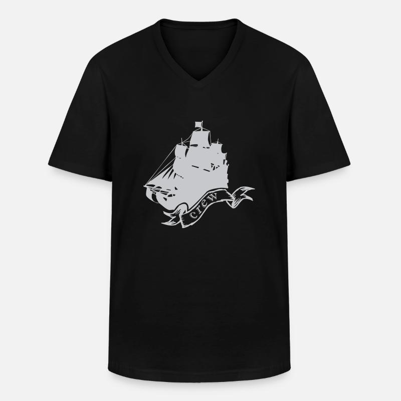 piratenschiff crew - Männer-T-Shirt mit V-Ausschnitt - Schwarz