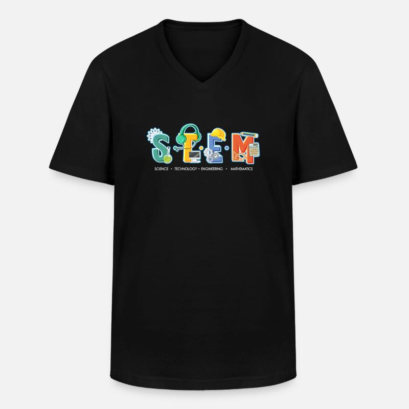 Science Technology Engineering Mathematics STEM - Männer-T-Shirt mit V-Ausschnitt - Schwarz