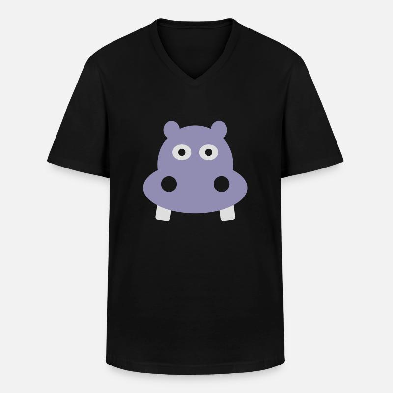 Nilpferd - Männer-T-Shirt mit V-Ausschnitt - Schwarz