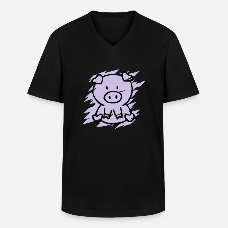 oink - Männer-T-Shirt mit V-Ausschnitt - Schwarz