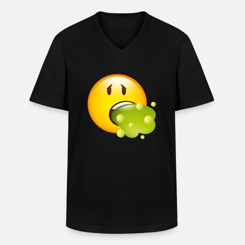 Smiley Glossy Barf - Maglietta da uomo classica con scollo a V - nero