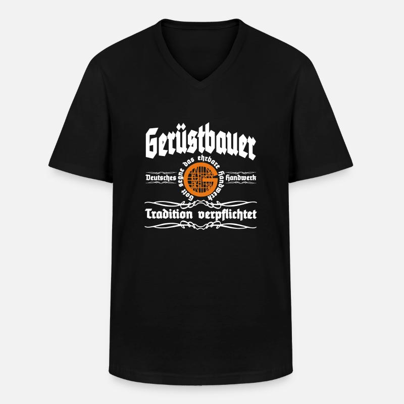 Gerüstbauer Handwer + Tradition - Männer-T-Shirt mit V-Ausschnitt - Schwarz