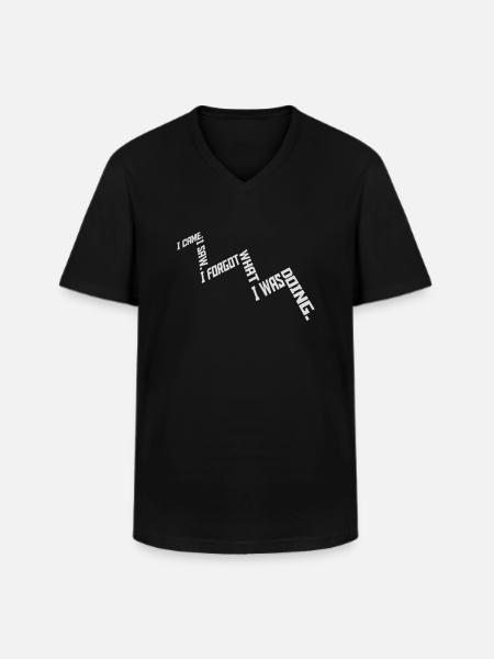 I came saw forget - Men's V-Neck T-Shirt - black