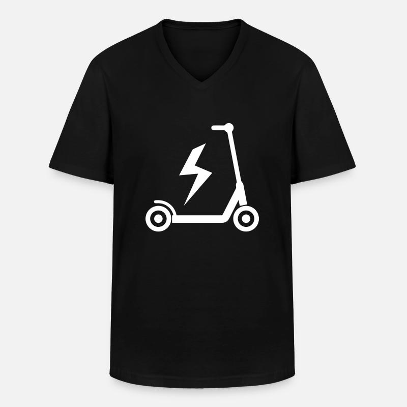 E-Scooter E-Roller Scooter - Männer-T-Shirt mit V-Ausschnitt - Schwarz
