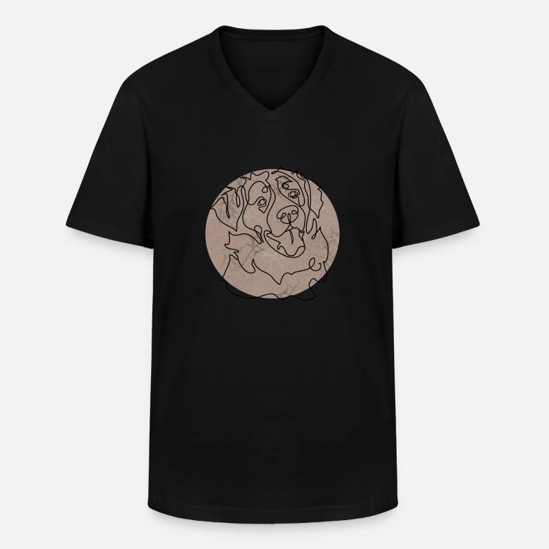 BERNER SENNENHUND - Männer-T-Shirt mit V-Ausschnitt - Schwarz