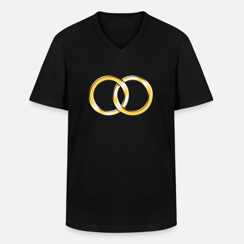 Ehe-Ringe - Männer-T-Shirt mit V-Ausschnitt - Schwarz