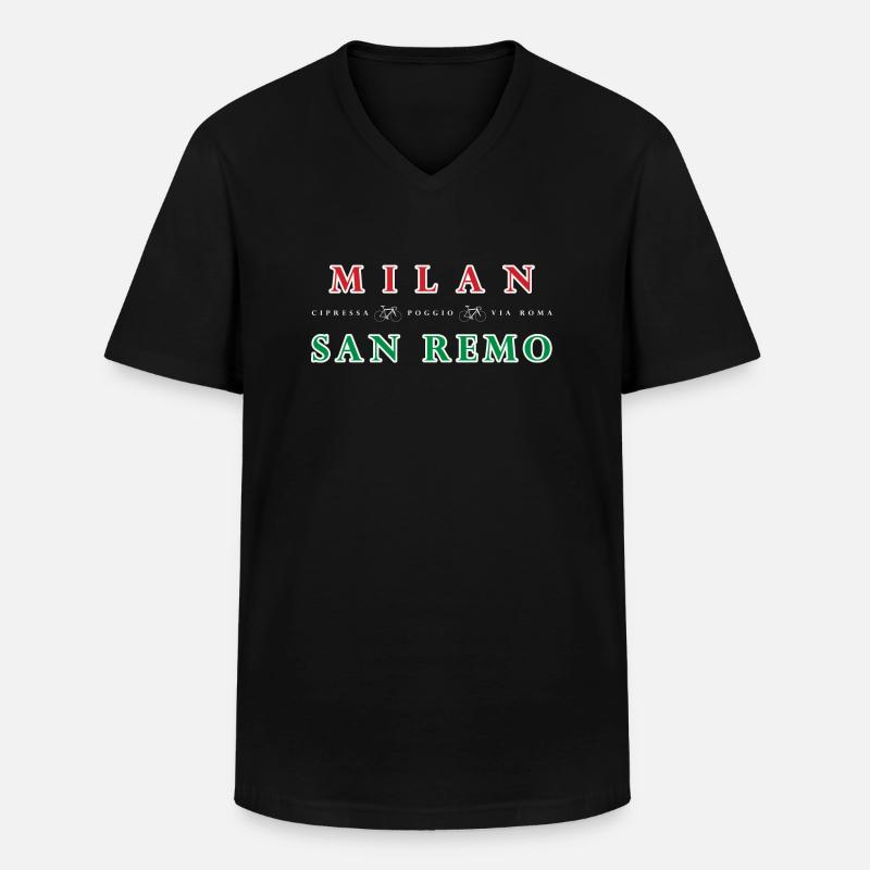 Mailand San Remo - Männer-T-Shirt mit V-Ausschnitt - Schwarz