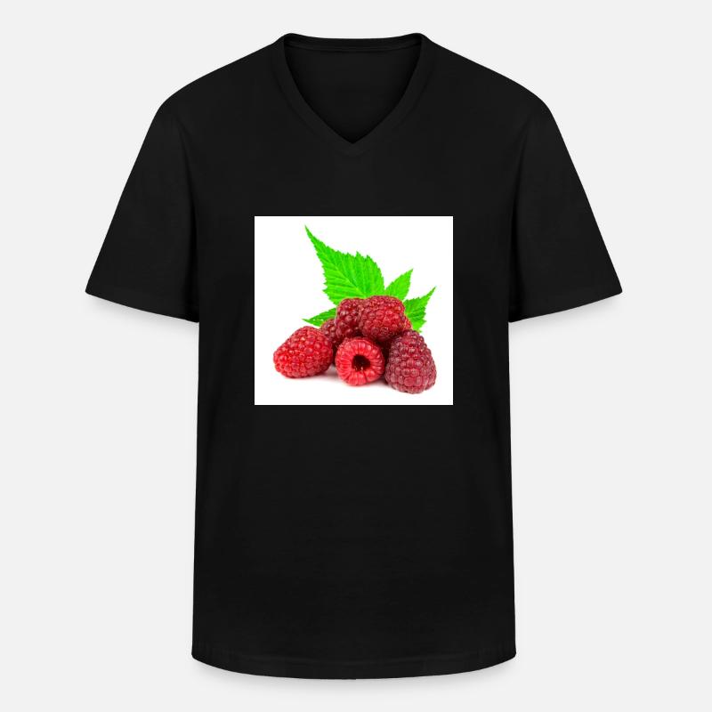 Raspberry. Raspberry - Men's V-Neck T-Shirt - black