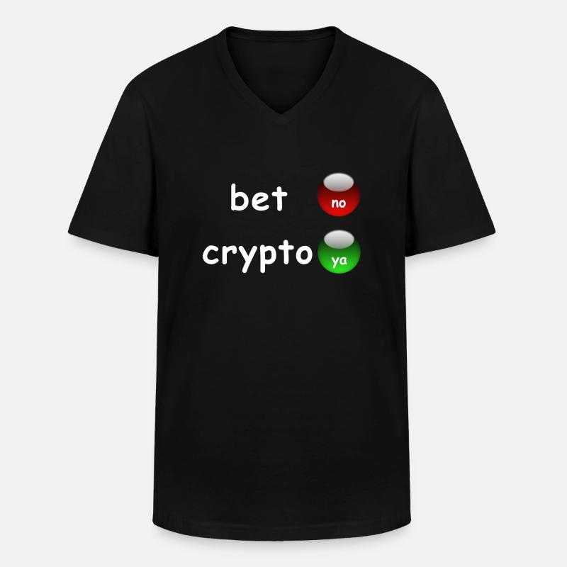 Ja zu Crypto! - Männer-T-Shirt mit V-Ausschnitt - Schwarz