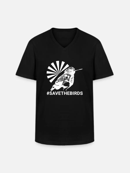 Guardians of nature #Kolibri #savethebirds - Men's V-Neck T-Shirt - black