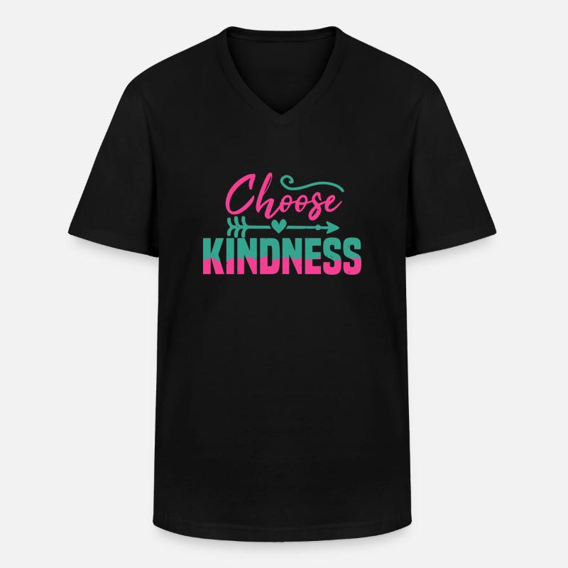 WÄHLEN SIE FREUNDLICHKEIT - Männer-T-Shirt mit V-Ausschnitt - Schwarz