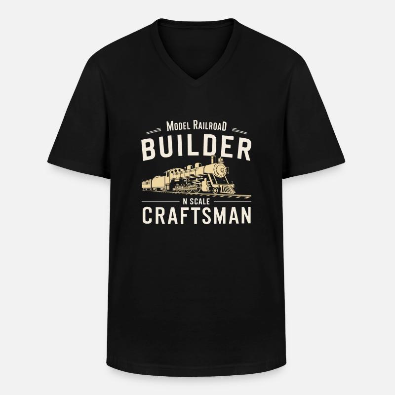 Präzision im Modellbau - Männer-T-Shirt mit V-Ausschnitt - Schwarz