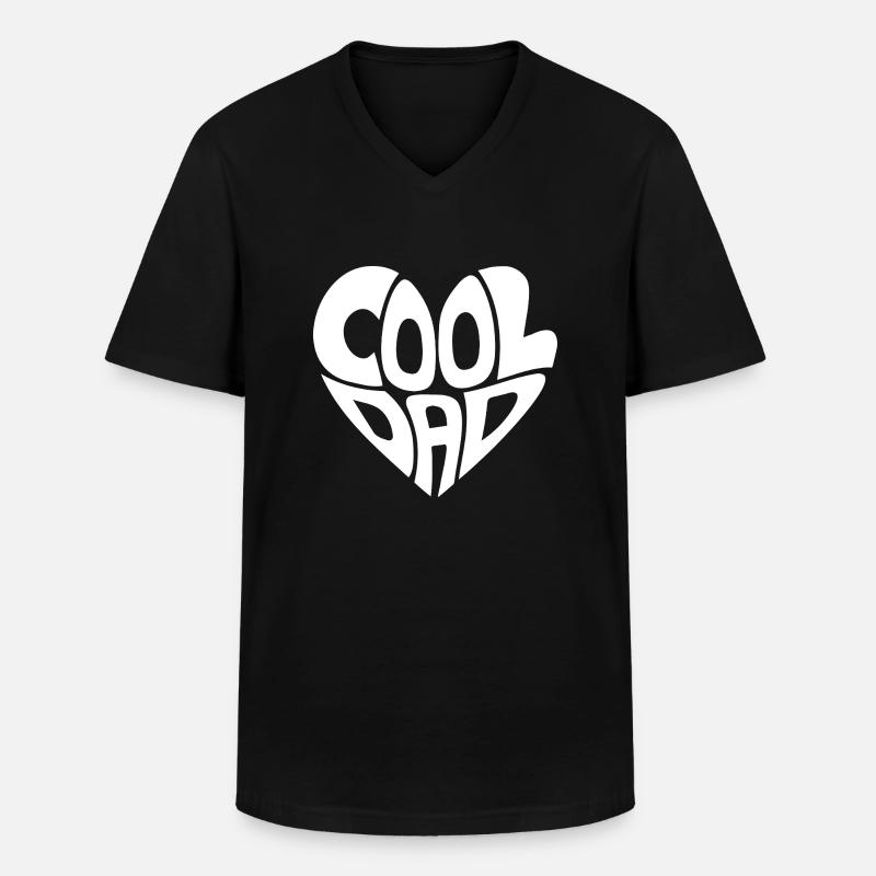 Cooler Papa - Männer-T-Shirt mit V-Ausschnitt - Schwarz